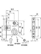 ELZETT zár bevéső TOP LŐVÉR 4392/55 cilinderes