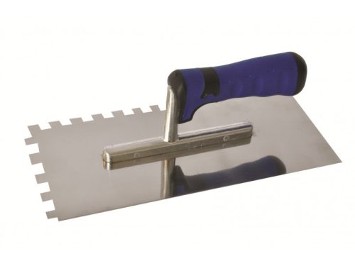 Acélsimító 280x130 fogazott 10x10mm rozsdamentes soft nyéllel kék