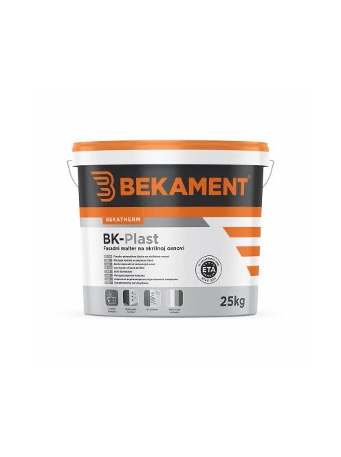 BEKAMENT BK-PLAST akril kapart vékonyvakolat fehér 1,5mm 25kg