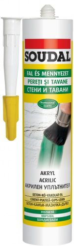 SOUDAL akryl tömítő festhető fehér 280ml 15db/doboz