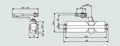 Ajtócsukó DORMA TS/68 szürke beltérre