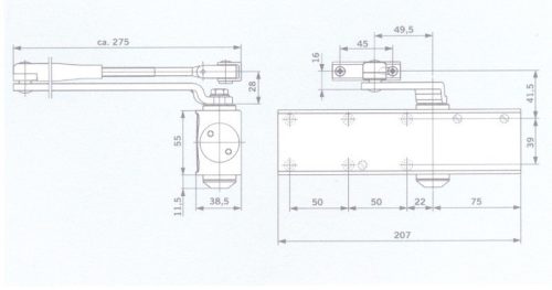 Ajtócsukó DORMA TS profil BC (TS/71) beltérre