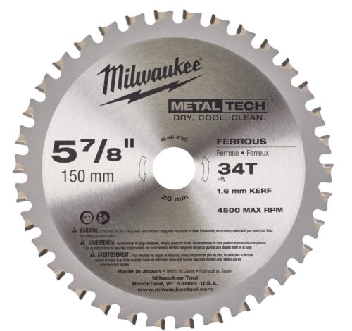 Milwaukee körfűrész tárcsa akkus géphez acél vágás 150/20 MM 34 fog (4932479554)