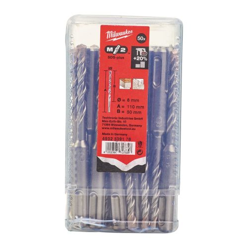 Milwaukee SDS Plus fúrószár M2  2 élű (50DB)  6,0x 110/ 50