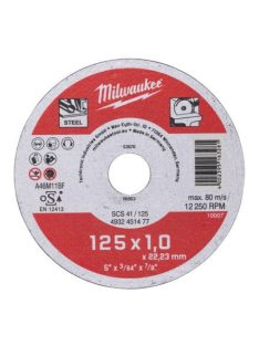   Milwaukee fémvágó korong 125x1 MM (200db/cs) PIROS (4932451477)