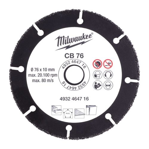 Milwaukee vágó korong karbid 76x10 MM  (fa, műanyag)