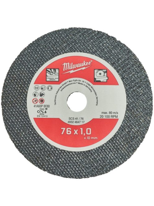 Milwaukee vágó korong  76x1 MM  5db/cs