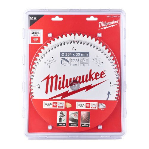 Milwaukee körfűrész tárcsa gérvágóhoz 2x254xZ60/Z80 (2db)