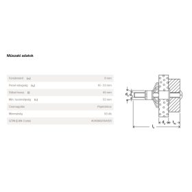 FISCHER gipszkarton fémdübel csavarral HM 4x45S 50db/doboz