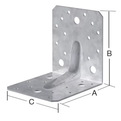 VORMANN derékszög lemez nagy lyukkal  70x70x55x2,5mm