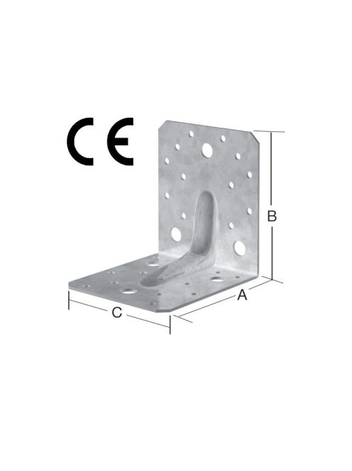 VORMANN derékszög lemez merevített  90x90x65x2,5mm