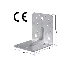 VORMANN derékszög lemez merevített 105x105x90x3mm