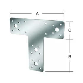VORMANN perforált lemez faösszekötő T 160x98x45x2,5mm