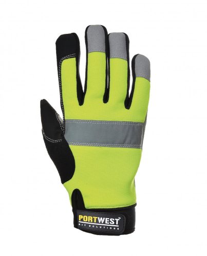 PORTWEST Védőkesztyű Tradesman fekete-sárga 10/XL