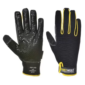 PORTWEST Védőkesztyű Supergrip sárga-fekete  8/M