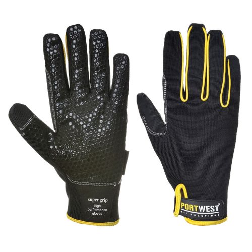 PORTWEST Védőkesztyű Supergrip sárga-fekete  8/M