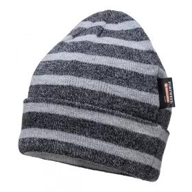 PORTWEST Munkavédelmi csíkos kötött sapka szürke