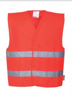 PORTWEST Fluo mellény PW 2 csíkkal EN471 S/M piros