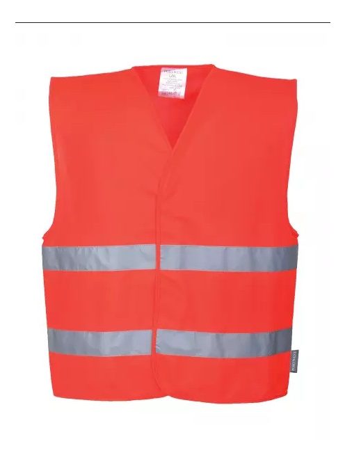 PORTWEST Fluo mellény PW 2 csíkkal EN471 S/M piros