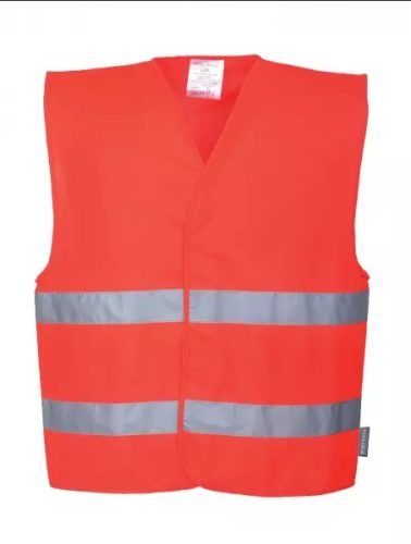 PORTWEST Fluo mellény PW 2 csíkkal EN471 2XL/3XL piros