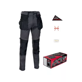   Munkavédelmi deréknadrág KUDUS lengőzsebes stretch antracit/fekete 48