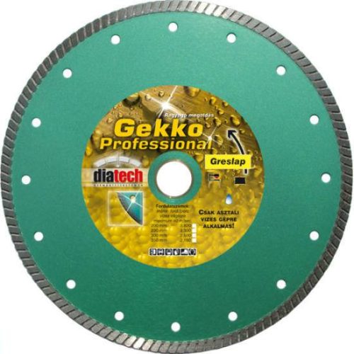 Gyémánttárcsa DIATECH greslap GEKKO 250x25,4x7,5